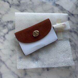 New! COACH Turnlock Card Case 1941 Saddle